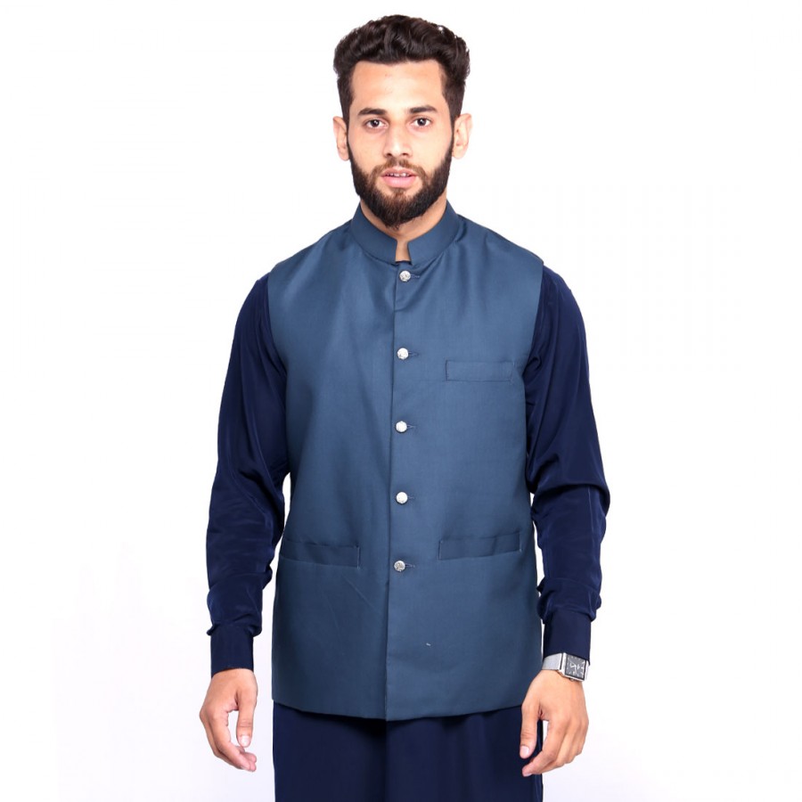 Kamaal Khan Ferozi Suiting  Waistcoat For Men - KK-44